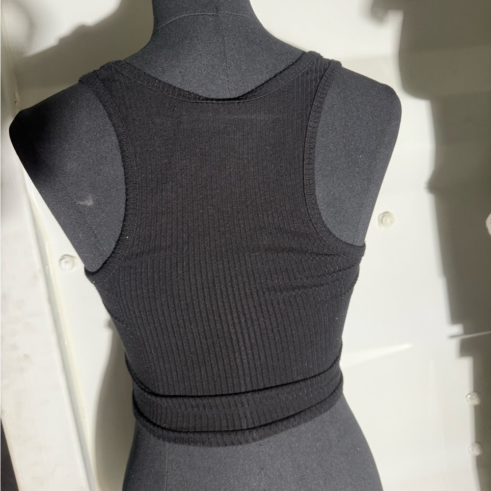 Destined Black Ribbed Tank Top - Picture 2 of 3